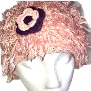 ZOONI EUC GIRLS PINK HAT WINTER FALL TRAVEL FLORAL FLOWER SKI SIZE 2 5 YEARS